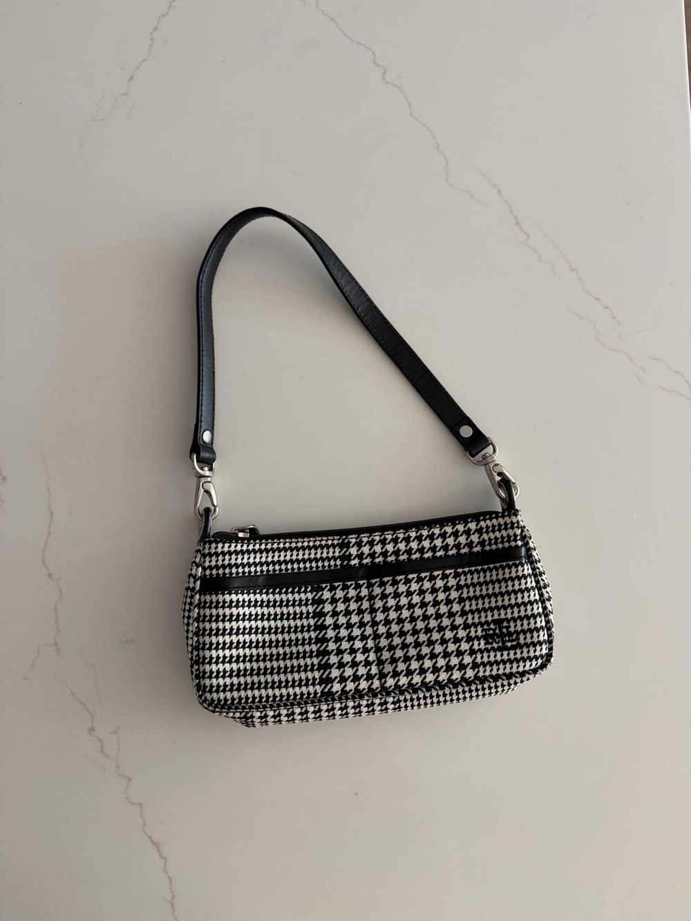 Black & White Houndstooth Shoulder Bag